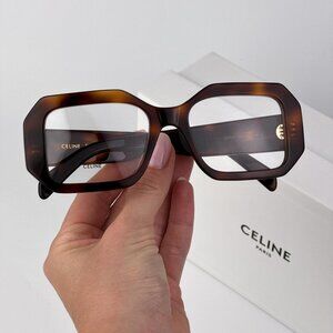 Celine TRIOMPHE CL50155I Eyeglasses – Blonde Havana Rectangle Frame | Model 053